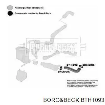 Патрубок воздушный, дроссельной заслонки Borg&beck BTH1093