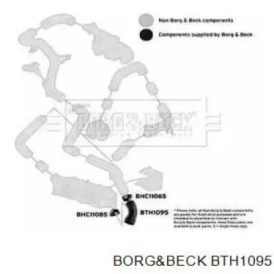 Шланг (патрубок) интеркуллера нижний левый Borg&beck BTH1095