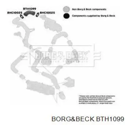Шланг (патрубок) интеркуллера верхний левый Borg&beck BTH1099