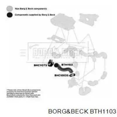 Правый шланг интеркуллера BTH1103 Borg&beck