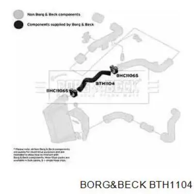 Шланг (патрубок) интеркуллера верхний Borg&beck BTH1104