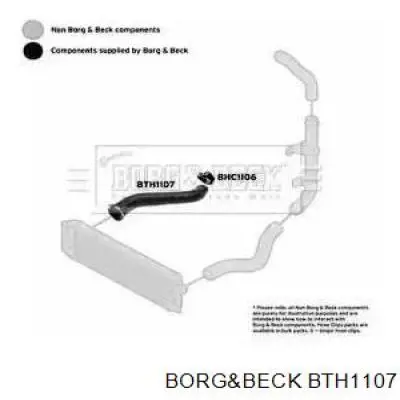 Правый шланг интеркуллера BTH1107 Borg&beck