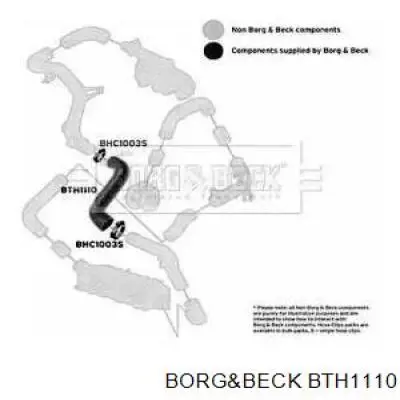 BTH1110 Borg&beck mangueira (cano derivado esquerda de intercooler)
