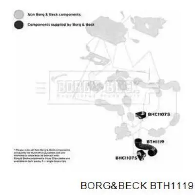 Шланг (патрубок) интеркуллера левый Borg&beck BTH1119