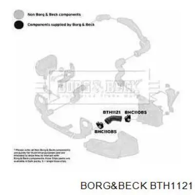 Шланг (патрубок) интеркуллера нижний Borg&beck BTH1121