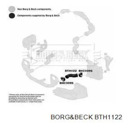 Шланг (патрубок) интеркуллера нижний Borg&beck BTH1122