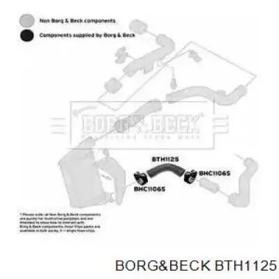 Шланг (патрубок) интеркуллера нижний Borg&beck BTH1125