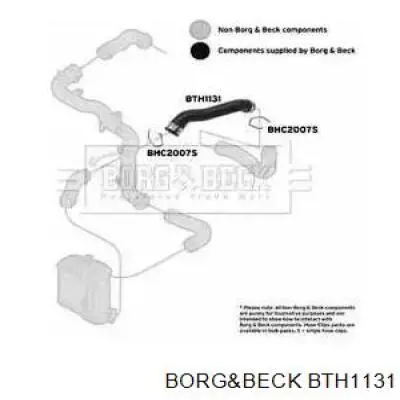 Шланг (патрубок) интеркуллера нижний Borg&beck BTH1131