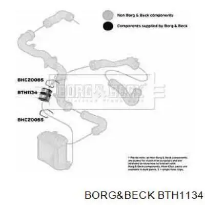 BTH1134 Borg&beck mangueira (cano derivado inferior de intercooler)