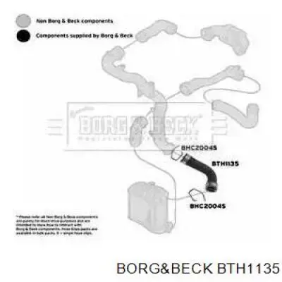 Шланг (патрубок) интеркуллера верхний Borg&beck BTH1135