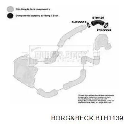 Шланг (патрубок) интеркуллера верхний Borg&beck BTH1139