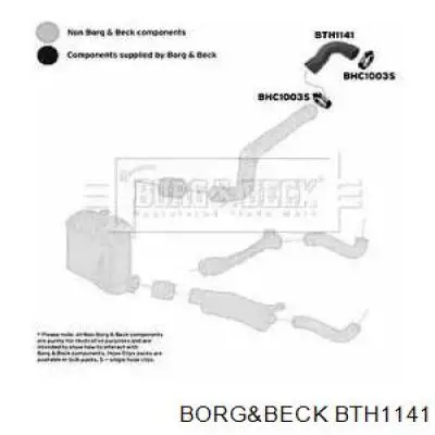 BTH1141 Borg&beck патрубок воздушный, выход из турбины/компрессора (наддув)