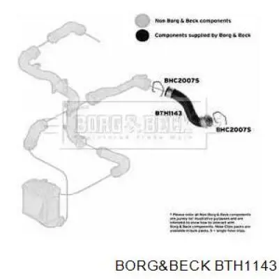 Шланг (патрубок) интеркуллера нижний Borg&beck BTH1143