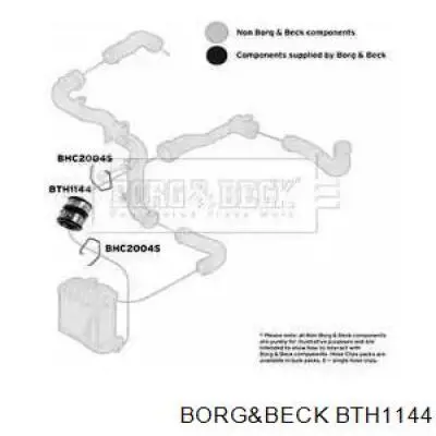 BTH1144 Borg&beck шланг (патрубок интеркуллера верхний)