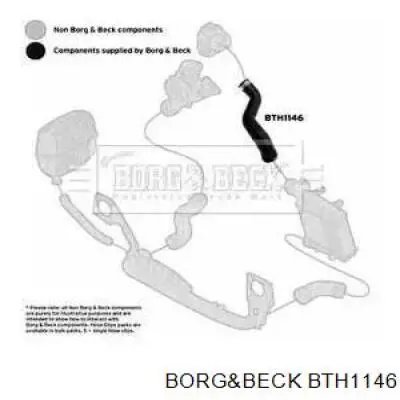 BTH1146 Borg&beck шланг (патрубок интеркуллера верхний левый)