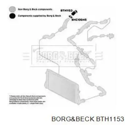 Шланг (патрубок) интеркуллера верхний Borg&beck BTH1153