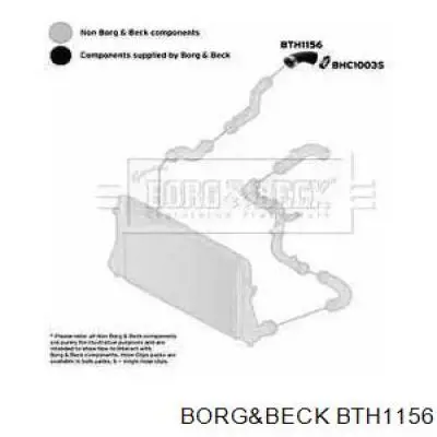 Шланг (патрубок) интеркуллера верхний правый BTH1156 Borg&beck