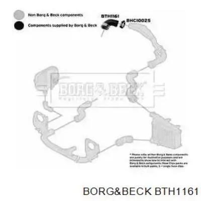 Шланг (патрубок) интеркуллера верхний левый Borg&beck BTH1161