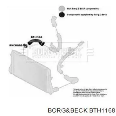 Патрубок воздушный, выход из турбины/компрессора (наддув) Borg&beck BTH1168