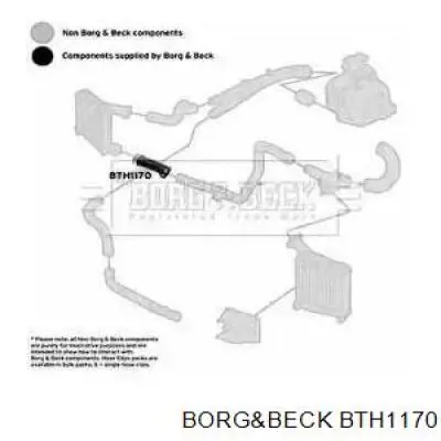 Шланг (патрубок) интеркуллера нижний правый Borg&beck BTH1170