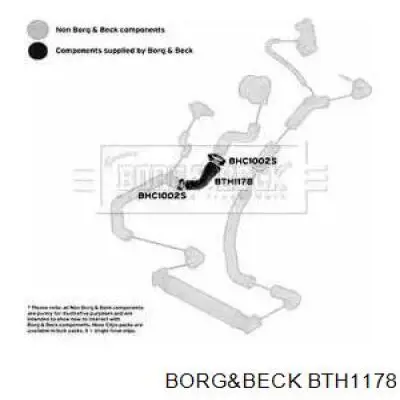 Патрубок воздушный, выход из турбины/компрессора (наддув) BTH1178 Borg&beck