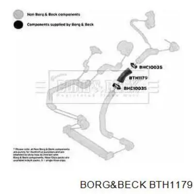 Шланг (патрубок) интеркуллера левый Borg&beck BTH1179