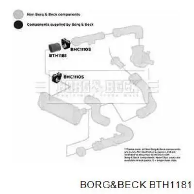 Шланг (патрубок) интеркуллера Borg&beck BTH1181
