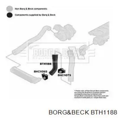 Шланг (патрубок) интеркуллера нижний левый Borg&beck BTH1188