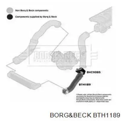 BTH1189 Borg&beck mangueira (cano derivado inferior esquerda de intercooler)