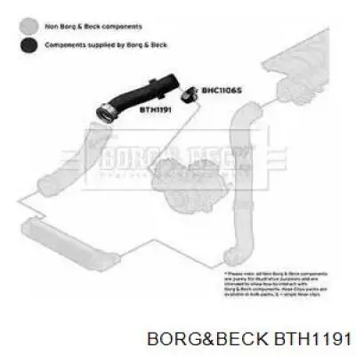 Шланг (патрубок) интеркуллера верхний правый BTH1191 Borg&beck