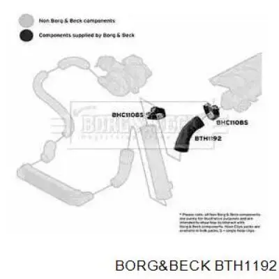 Патрубок воздушный, дроссельной заслонки Borg&beck BTH1192