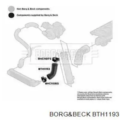 BTH1193 Borg&beck шланг (патрубок интеркуллера левый)