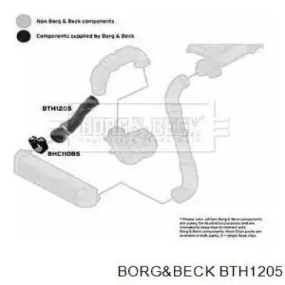 Правый шланг интеркуллера BTH1205 Borg&beck