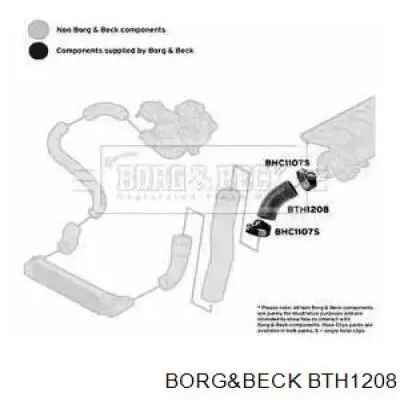 BTH1208 Borg&beck cano derivado de ar, da válvula de borboleta