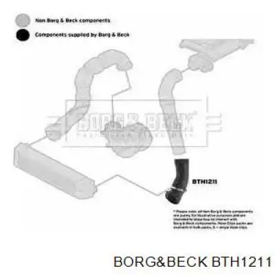 BTH1211 Borg&beck mangueira (cano derivado superior esquerda de intercooler)