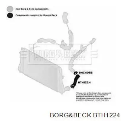 BTH1224 Borg&beck шланг (патрубок интеркуллера нижний левый)
