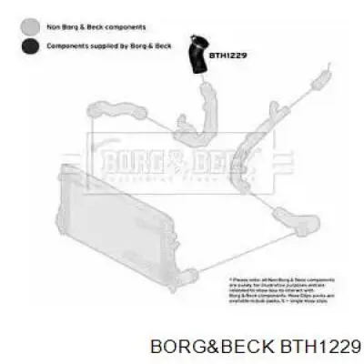Шланг (патрубок) интеркуллера левый Borg&beck BTH1229