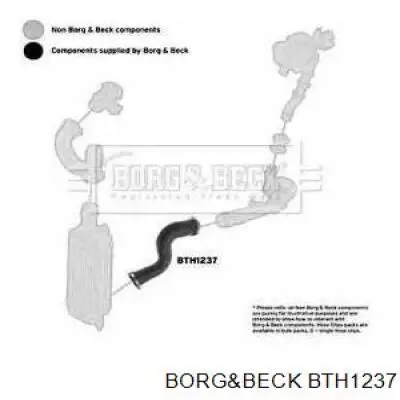 BTH1237 Borg&beck mangueira (cano derivado inferior de intercooler)
