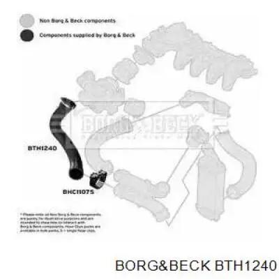 Патрубок воздушный, дроссельной заслонки Borg&beck BTH1240