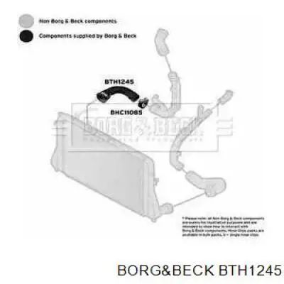 Шланг (патрубок) интеркуллера нижний правый Borg&beck BTH1245