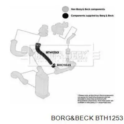 BTH1253 Borg&beck cano derivado de ar, da válvula de borboleta