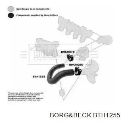 Патрубок воздушный, выход из турбины/компрессора (наддув) BTH1255 Borg&beck