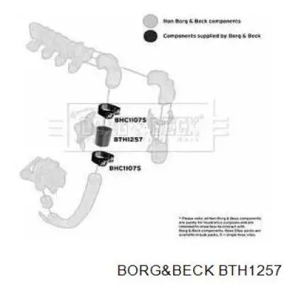 Патрубок воздушный, выход из турбины/компрессора (наддув) Borg&beck BTH1257