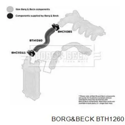 Правый шланг интеркуллера BTH1260 Borg&beck