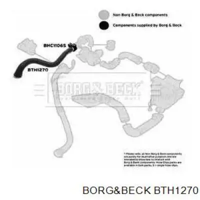 BTH1270 Borg&beck шланг (патрубок интеркуллера верхний)