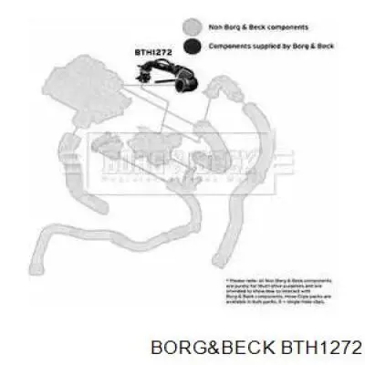 Патрубок воздушный, выход из турбины/компрессора (наддув) BTH1272 Borg&beck