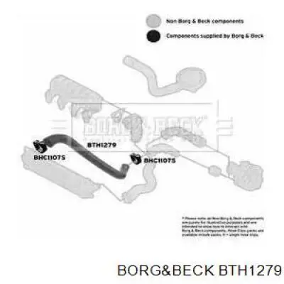 BTH1279 Borg&beck mangueira (cano derivado direita de intercooler)