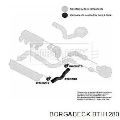 Шланг (патрубок) интеркуллера Borg&beck BTH1280