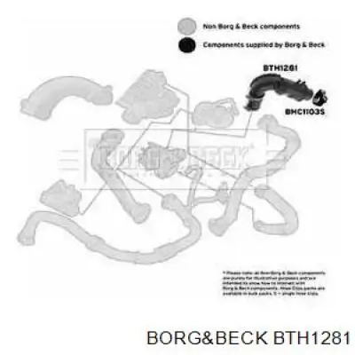 Патрубок воздушный, выход из турбины/компрессора (наддув) Borg&beck BTH1281