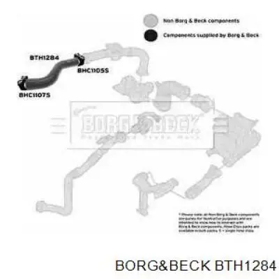 Верхний патрубок интеркулера BTH1284 Borg&beck